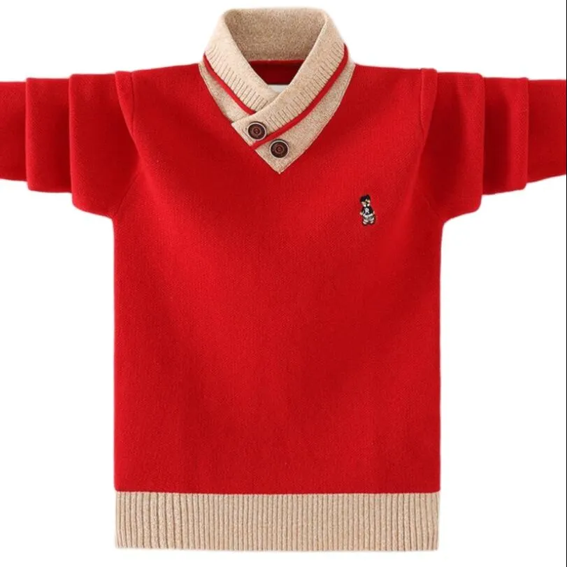 Winter Knitted Long Sleeve Warm Pullovers For Boys