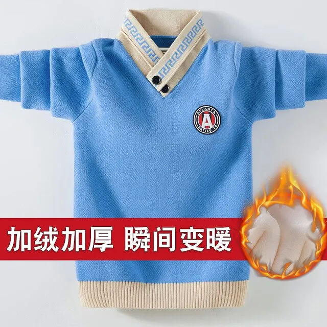 Winter Knitted Long Sleeve Warm Pullovers For Boys