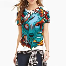 Wolf Robot Printed Short Sleeve Tees