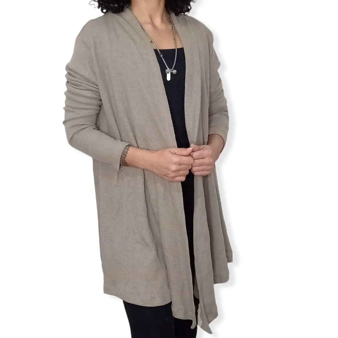 Women Cotton Cardigan - Cafe